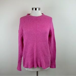 Something Navy Pink Cotton Wool Blend Long Sleeve Sweater Top Women XS